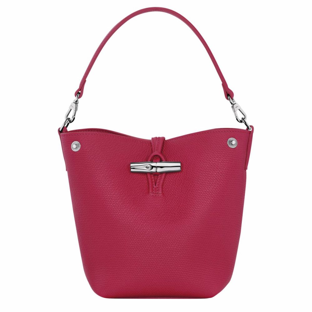 Le Roseau Xs Bucket Bag Beetroot - Leather Women Leather Bags Longchamp Beetroot