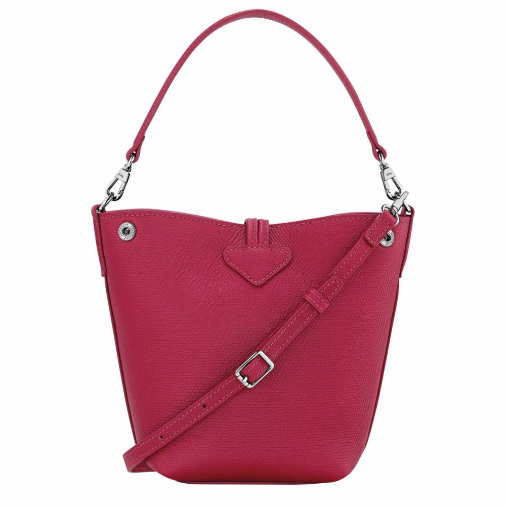 Le Roseau Xs Bucket Bag Beetroot - Leather Women Leather Bags Longchamp Beetroot - Image 4