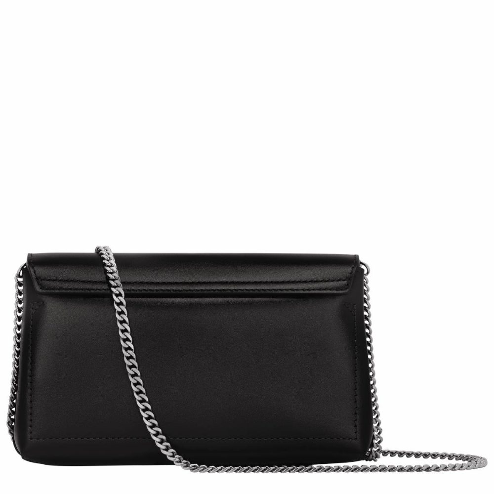 Leather Bags Black Longchamp Le Roseau Clutch Black - Leather Women - Image 4