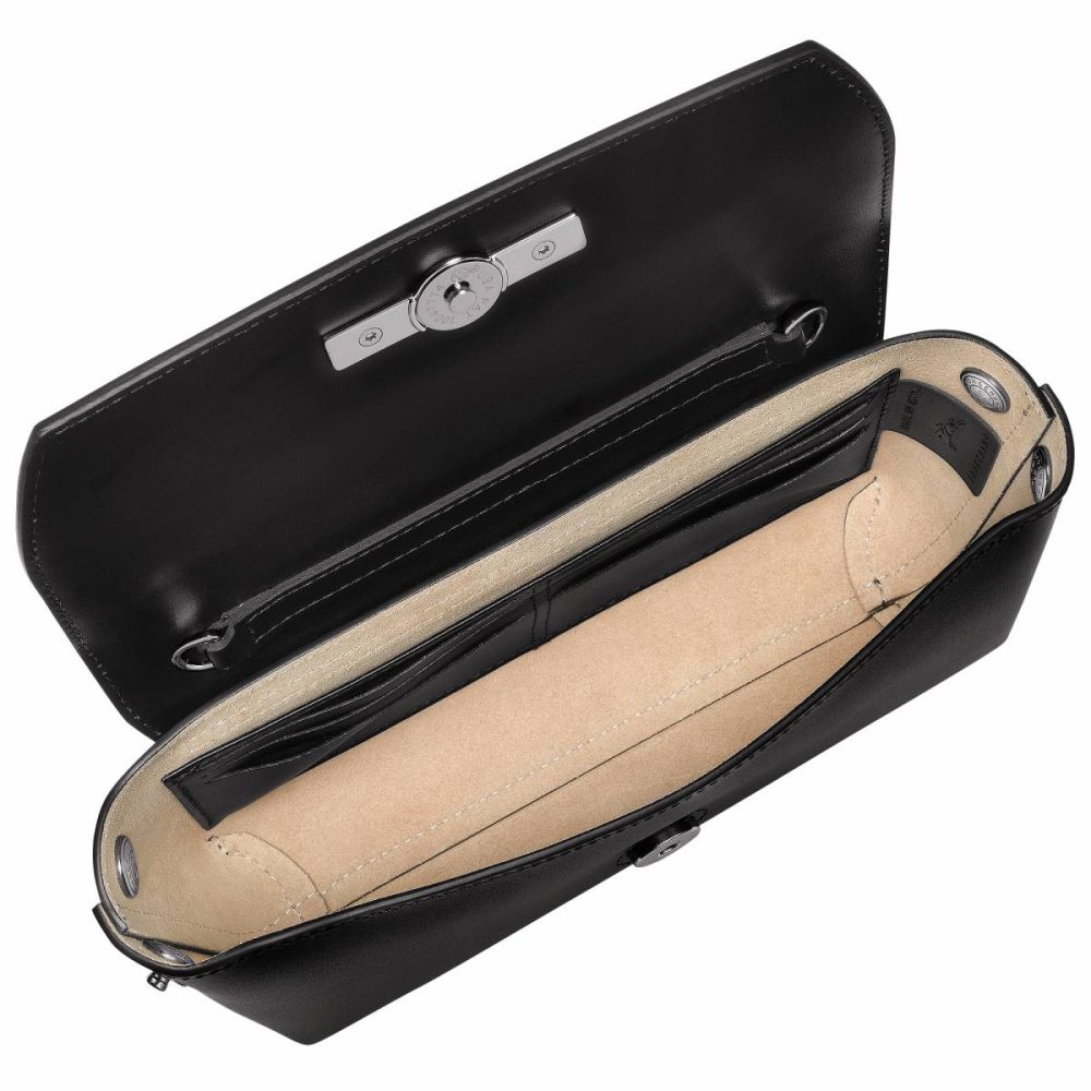Leather Bags Black Longchamp Le Roseau Clutch Black - Leather Women - Image 5