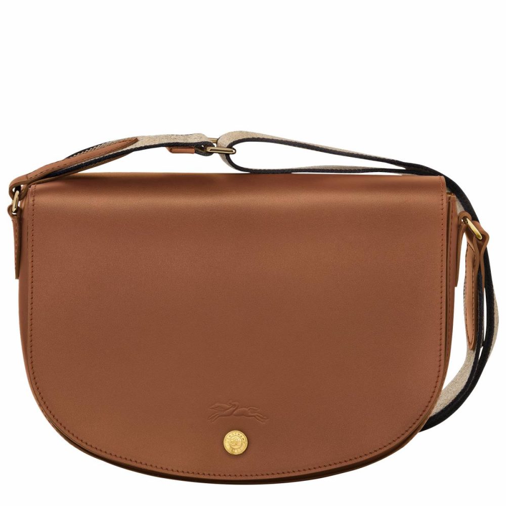 Leather Bags Cognac Épure M Crossbody Bag Cognac - Leather Longchamp Women