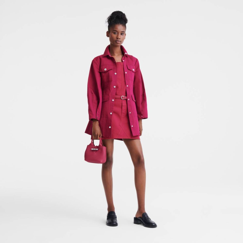 Leather Bags Le Roseau Xs Handbag Beetroot - Leather Beetroot Women Longchamp - Image 2