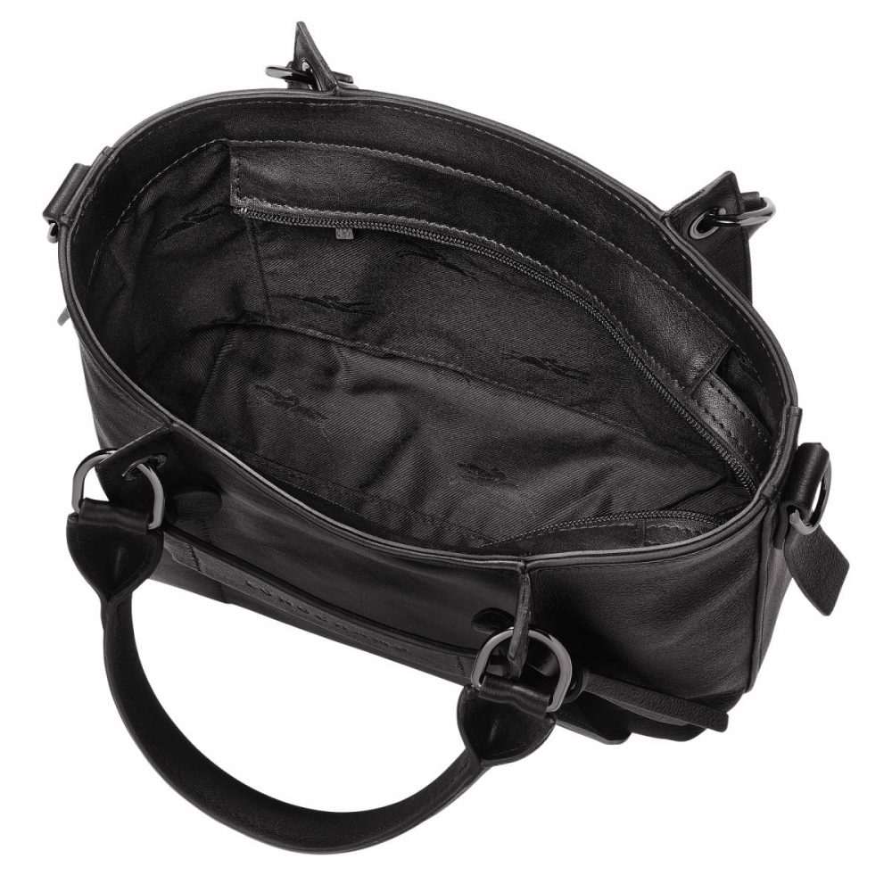 Leather Bags Longchamp 3D S Handbag Black - Leather Women Black - Image 5