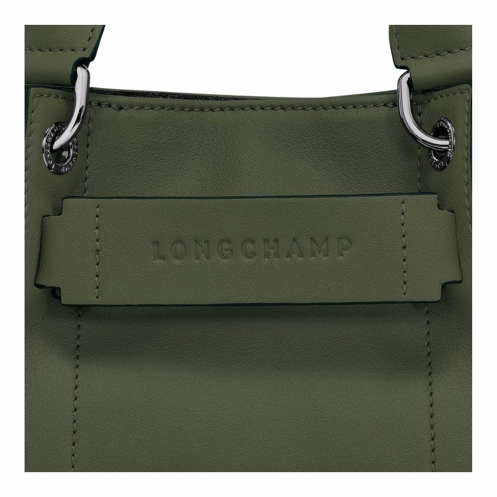 Leather Bags Longchamp 3D Xs Handbag Khaki - Leather Khaki Women - Image 5