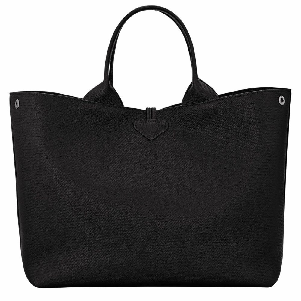 Leather Bags Longchamp Black Le Roseau L Handbag Black - Leather Women - Image 4
