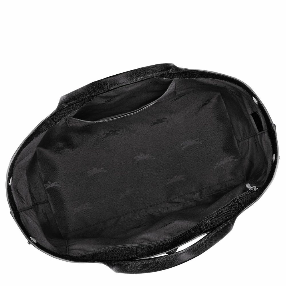Leather Bags Longchamp Black Le Roseau L Handbag Black - Leather Women - Image 5