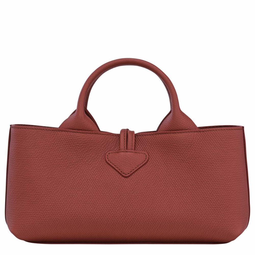 Leather Bags Longchamp Women Le Roseau S Handbag Chestnut - Leather Chestnut - Image 4