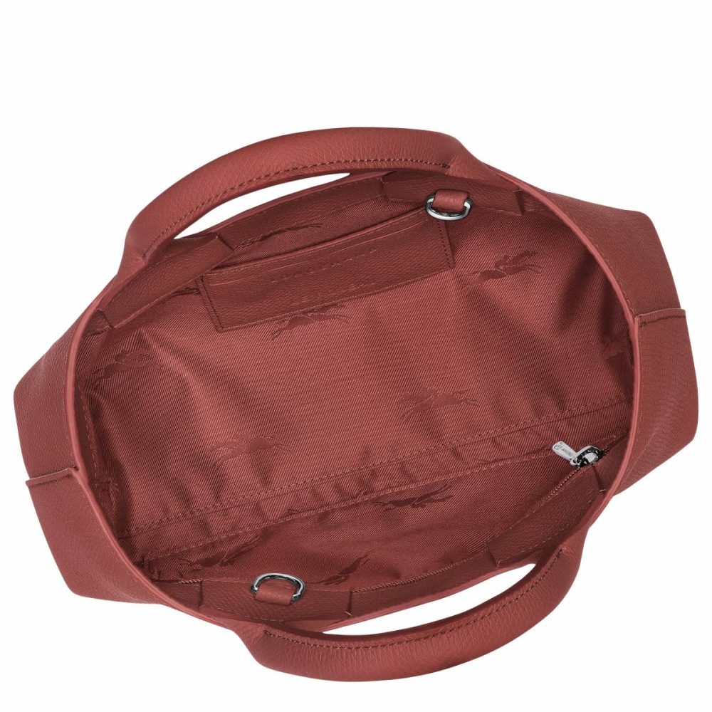 Leather Bags Longchamp Women Le Roseau S Handbag Chestnut - Leather Chestnut - Image 5