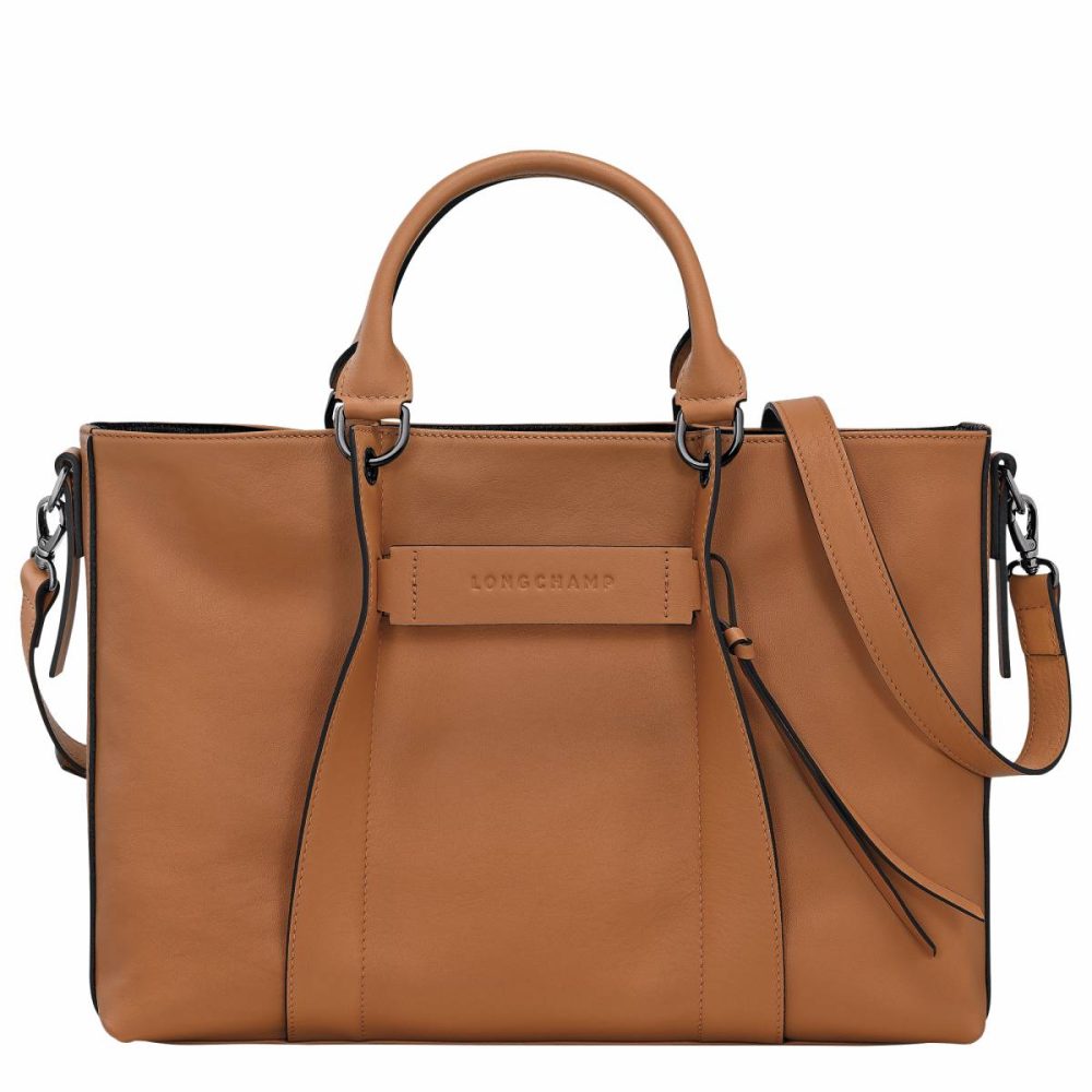 Leather Bags Natural Women Longchamp 3D L Handbag Natural - Leather