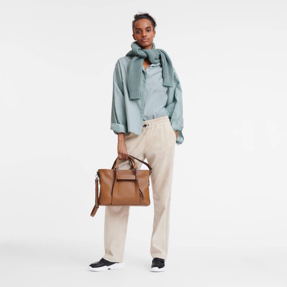 Leather Bags Natural Women Longchamp 3D L Handbag Natural - Leather - Image 2
