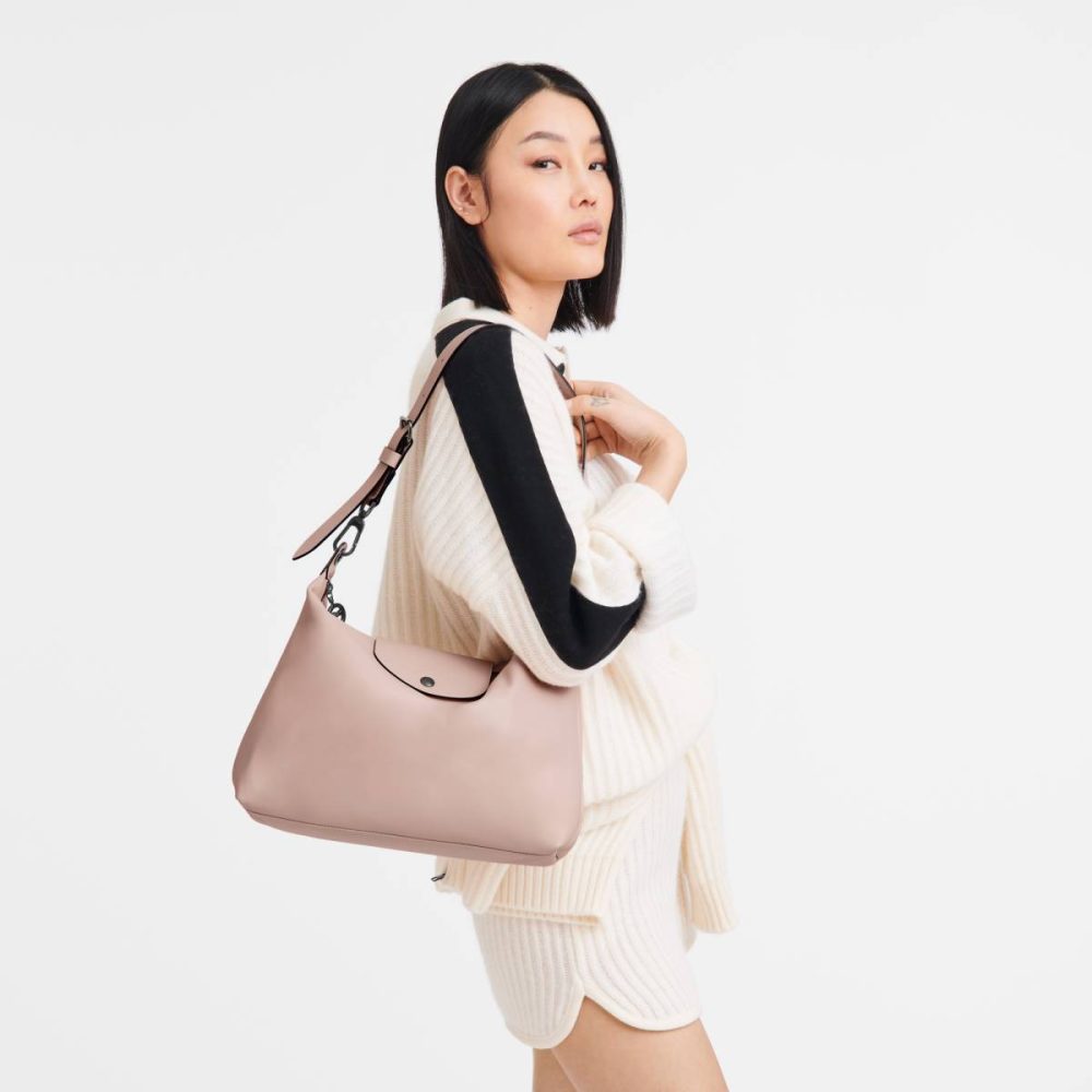 Leather Bags Nude Women Le Pliage Xtra M Hobo Bag Nude - Leather Longchamp - Image 2