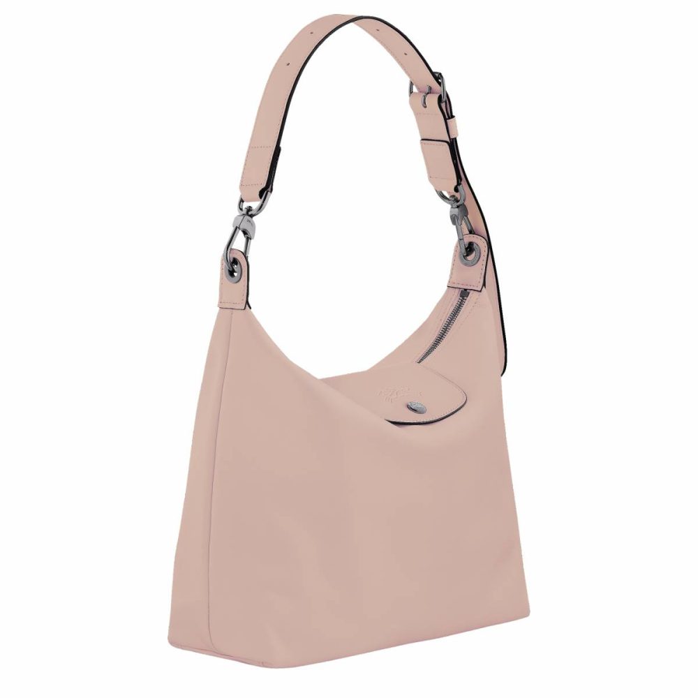Leather Bags Nude Women Le Pliage Xtra M Hobo Bag Nude - Leather Longchamp - Image 3