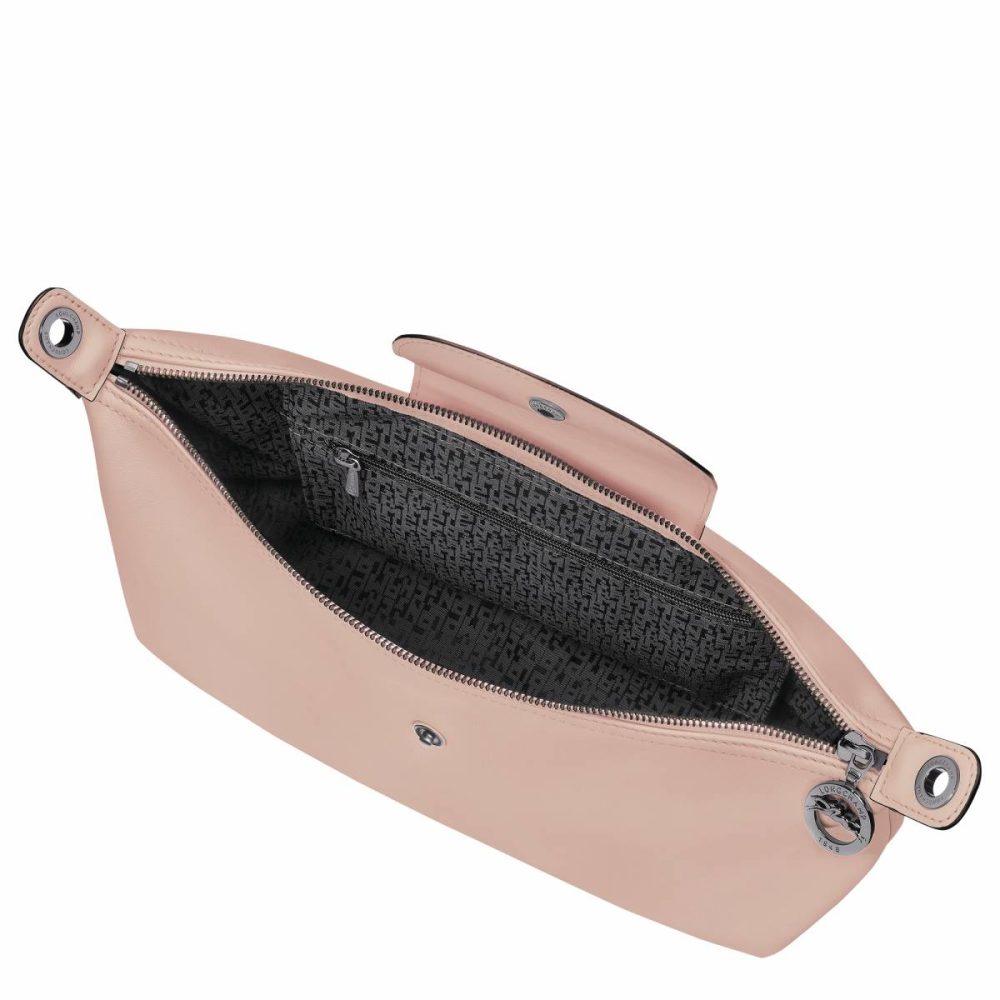 Leather Bags Nude Women Le Pliage Xtra M Hobo Bag Nude - Leather Longchamp - Image 5