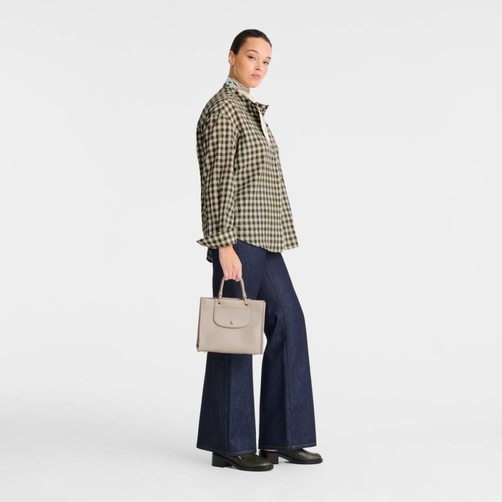 Leather Bags Women Cabas Longchamp S Handbag Clay - Leather Clay - Image 2
