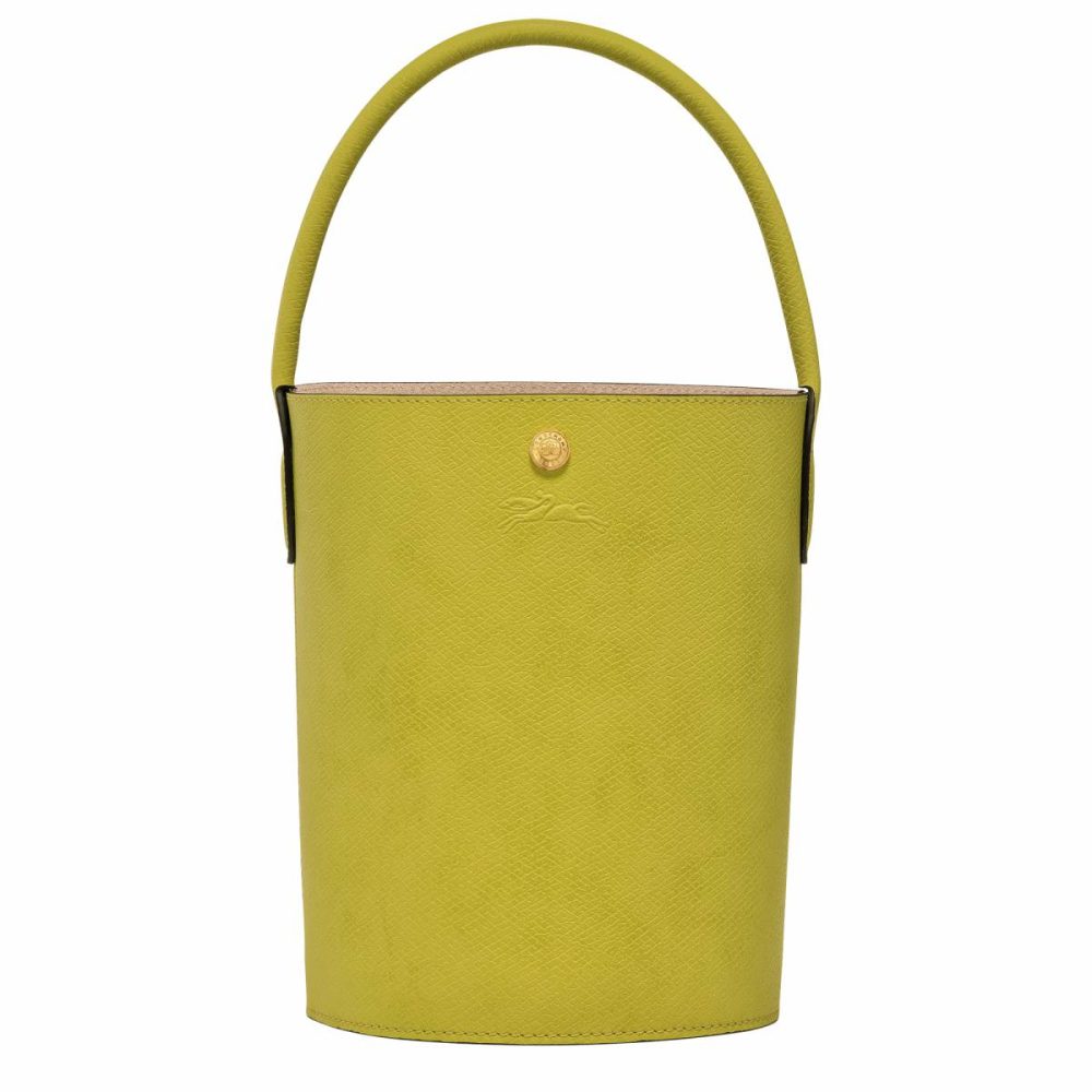 Leather Bags Women Longchamp Épure S Bucket Bag Kiwi Green - Leather Kiwi Green
