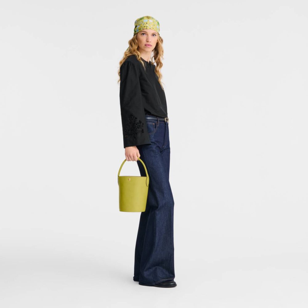 Leather Bags Women Longchamp Épure S Bucket Bag Kiwi Green - Leather Kiwi Green - Image 2