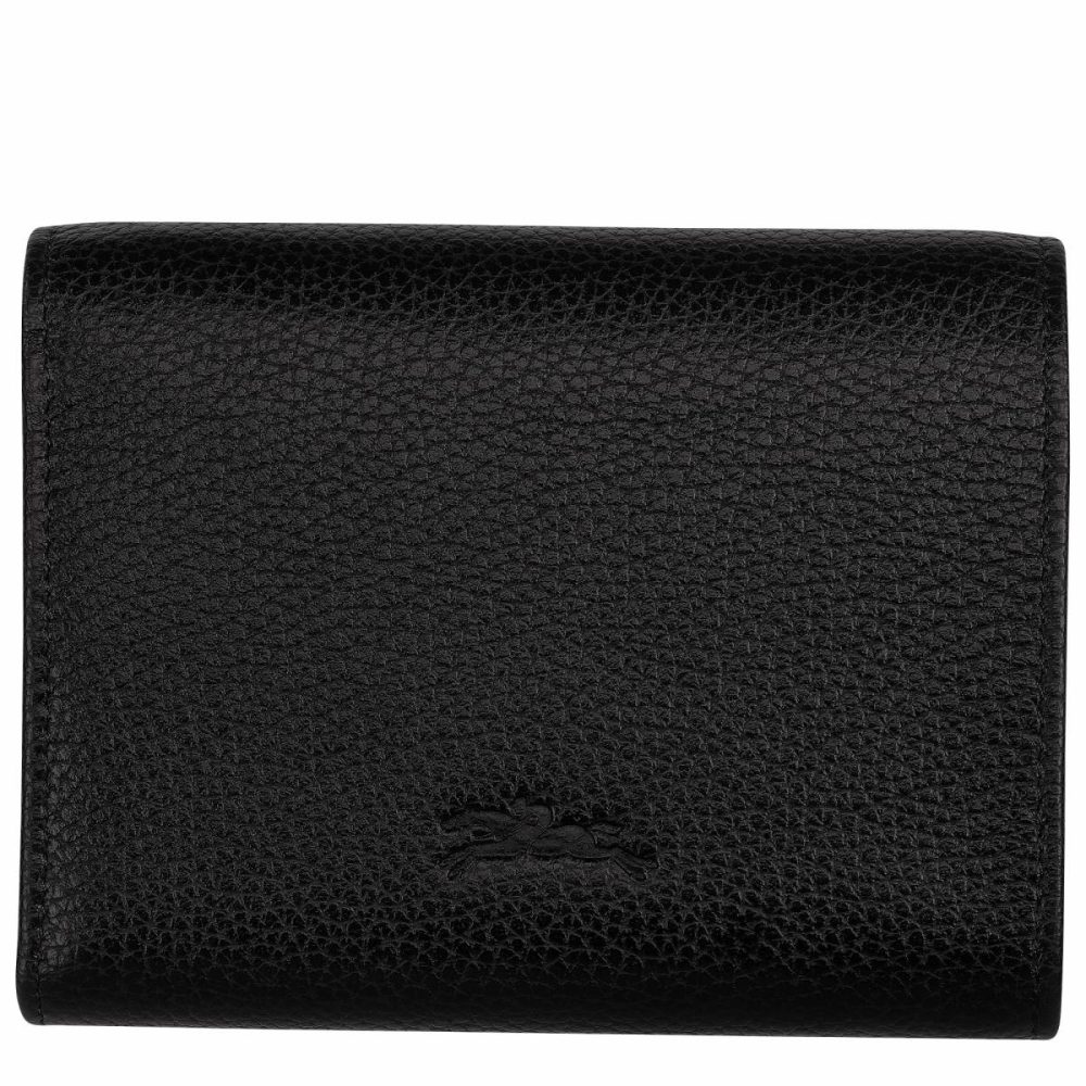 Leather Wallets Black Women Longchamp Le Foulonné Wallet Black - Leather - Image 2
