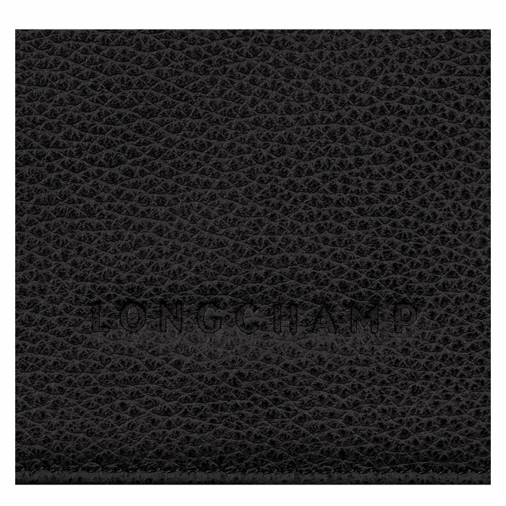 Leather Wallets Black Women Longchamp Le Foulonné Wallet Black - Leather - Image 4