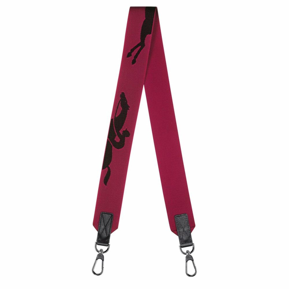 Longchamp 3D Shoulder Strap Beetroot - Canvas Women Shoulder Straps Beetroot