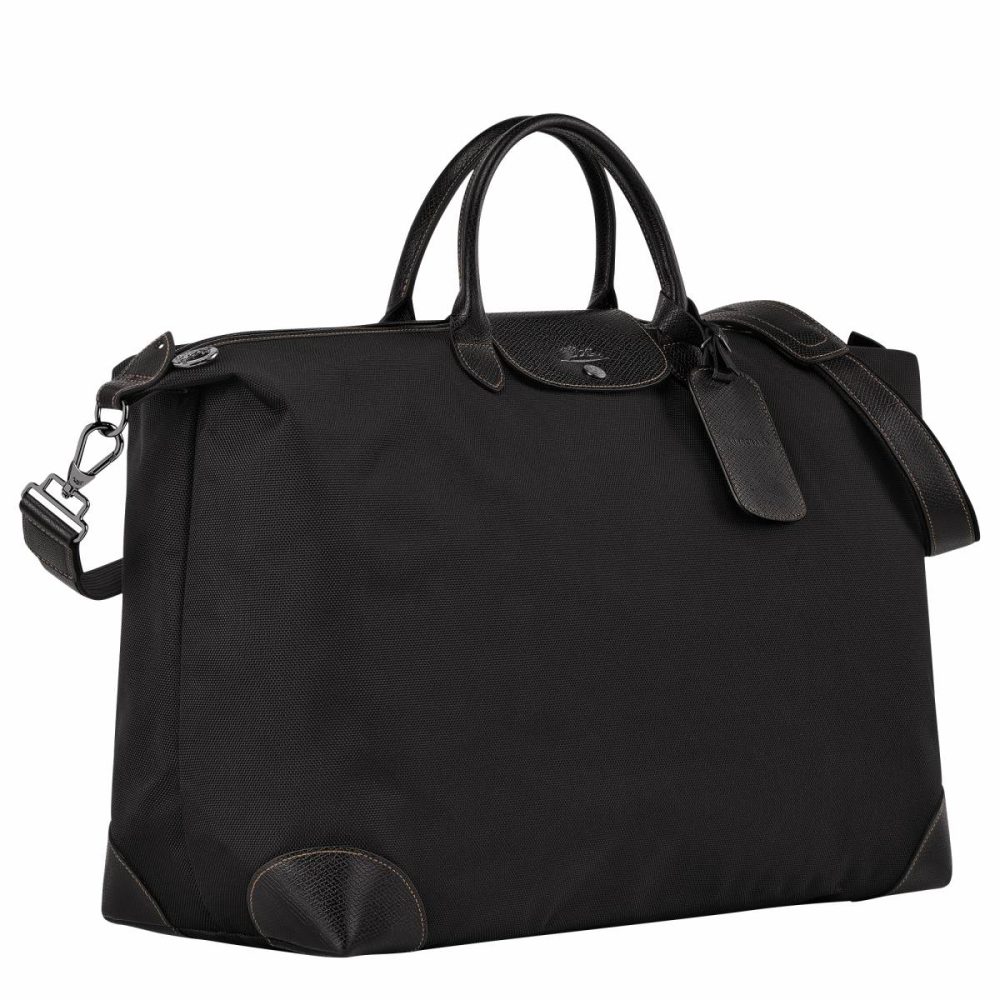Longchamp Boxford Xl Travel Bag Black - Recycled Canvas Travel Bags Women Black - Image 2