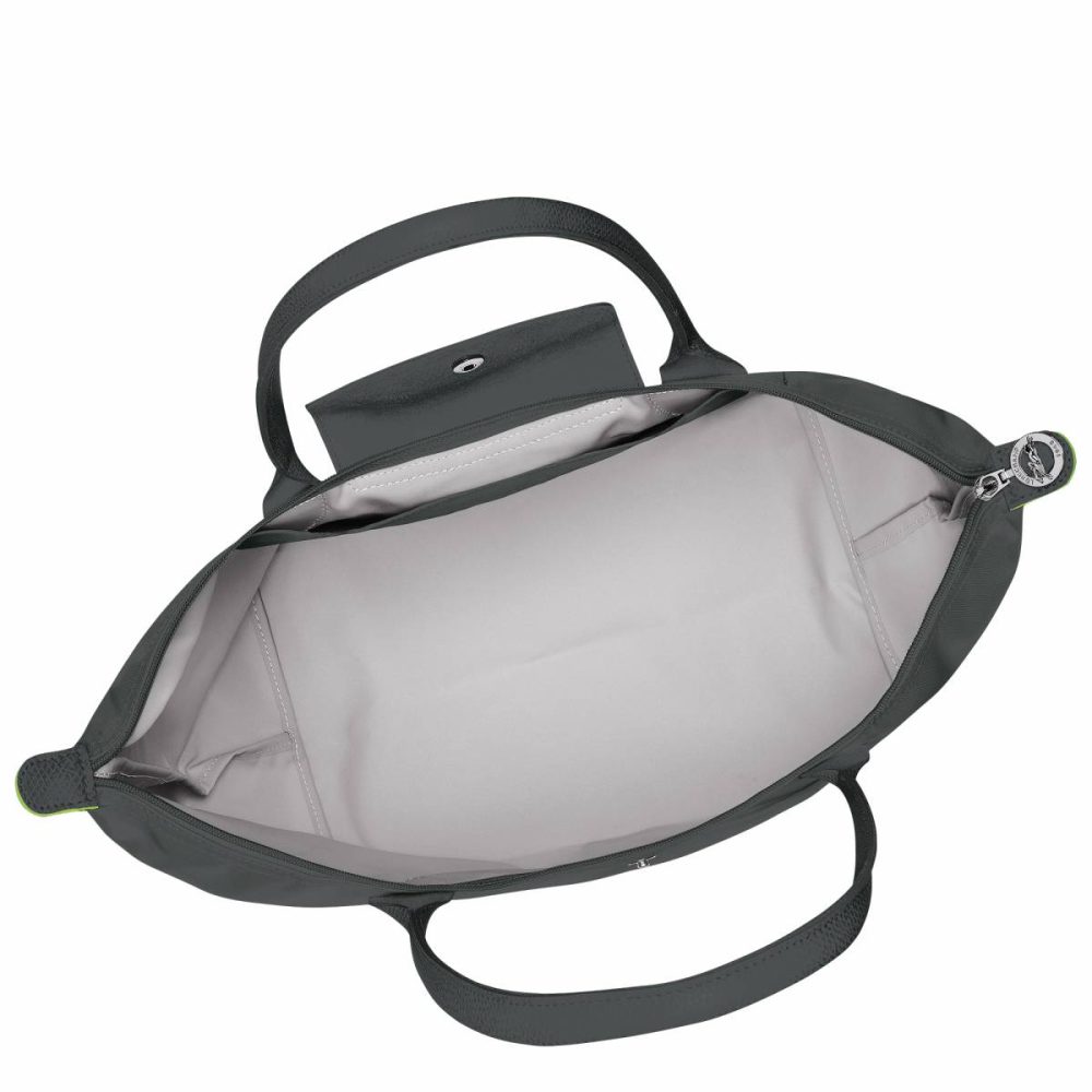 Longchamp Graphite Women Le Pliage Green L Tote Bag Graphite - Recycled Canvas Shoulder Bags - Image 4