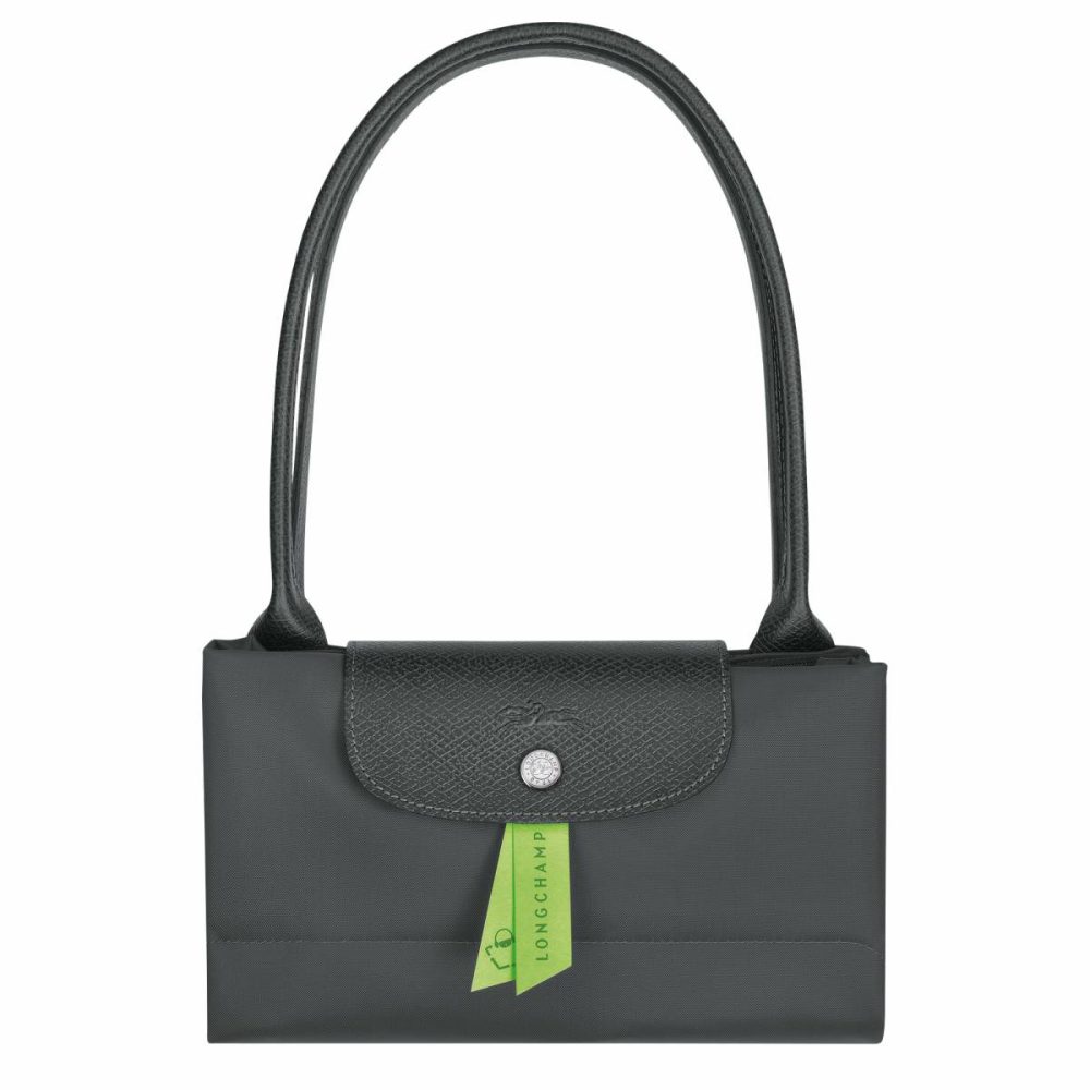 Longchamp Graphite Women Le Pliage Green L Tote Bag Graphite - Recycled Canvas Shoulder Bags - Image 5