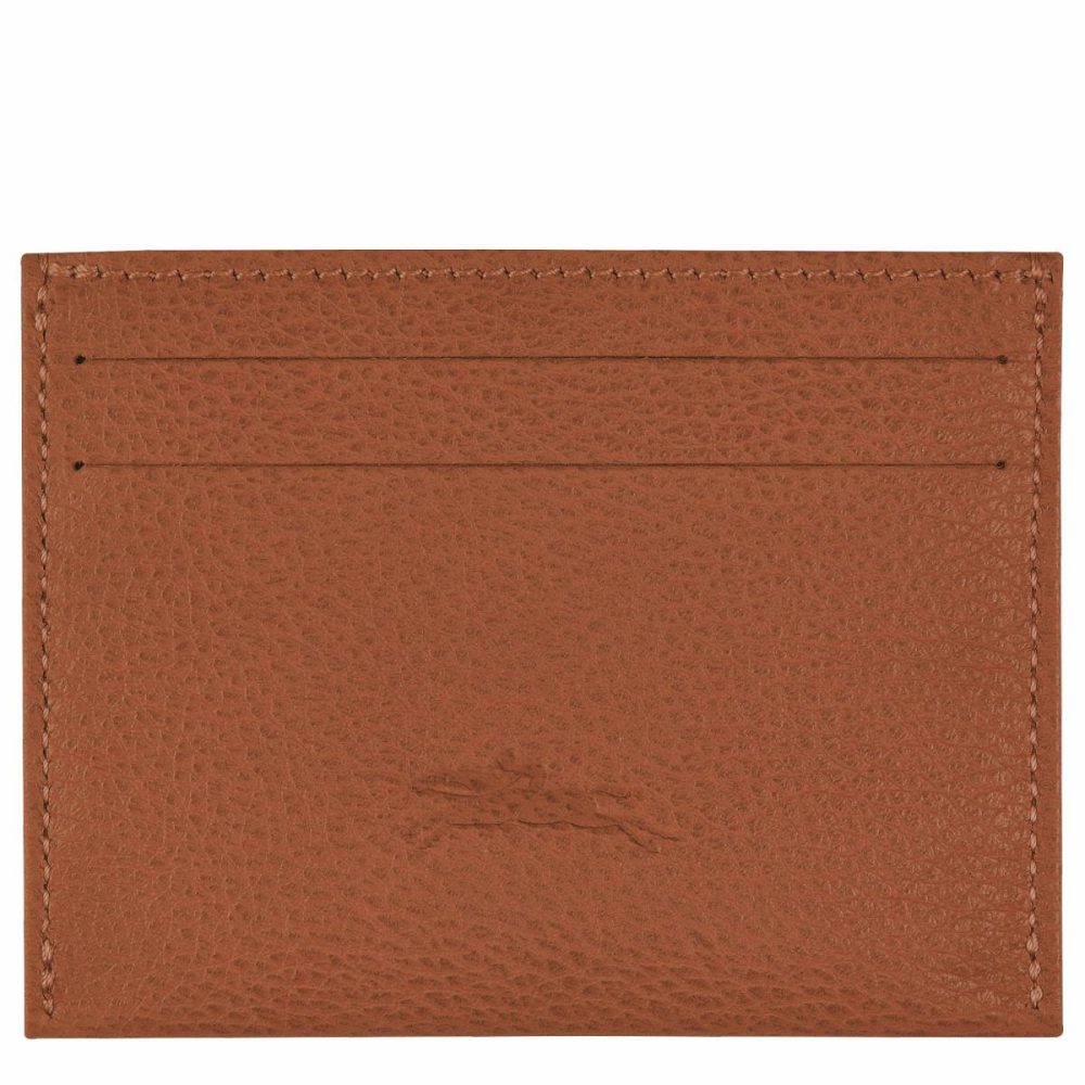 Longchamp Le Foulonné Card Holder Caramel - Leather Caramel Women Cardholders & Coin Purses - Image 2