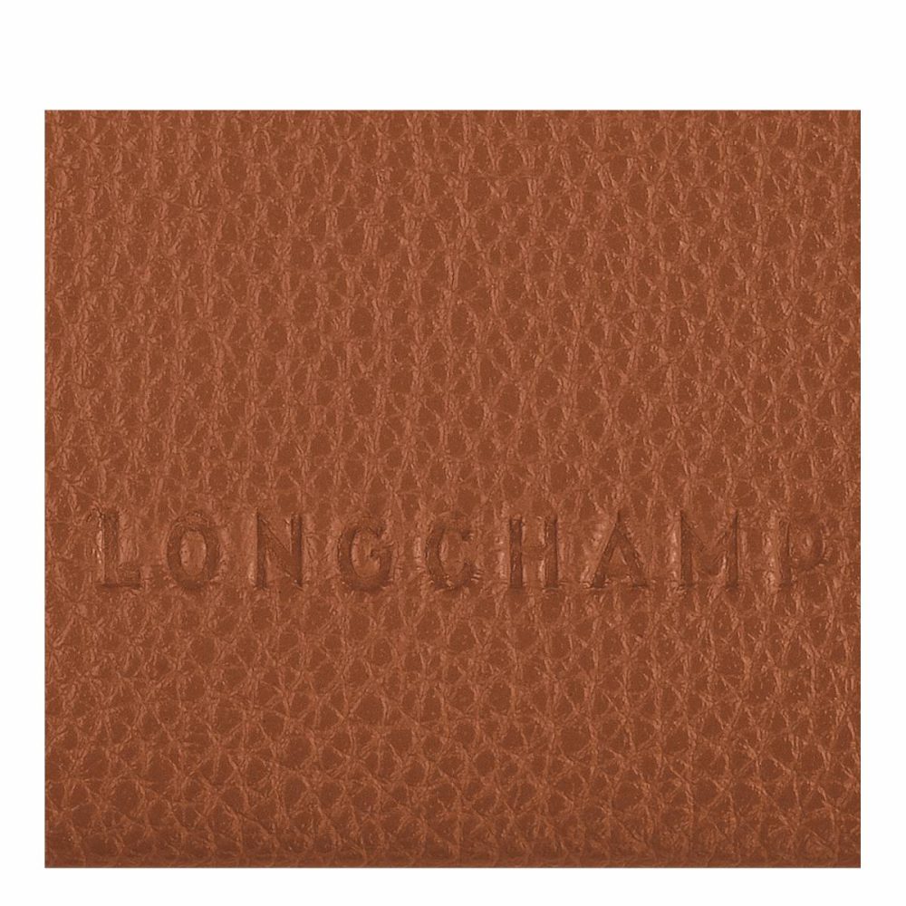 Longchamp Le Foulonné Card Holder Caramel - Leather Caramel Women Cardholders & Coin Purses - Image 3