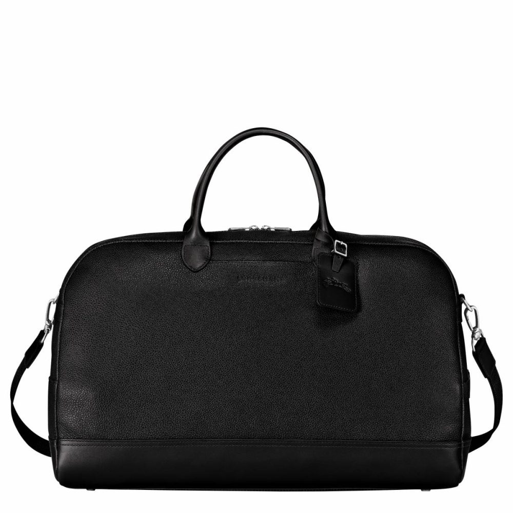 Longchamp Le Foulonné L Travel Bag Black - Leather Black Women Travel Bags