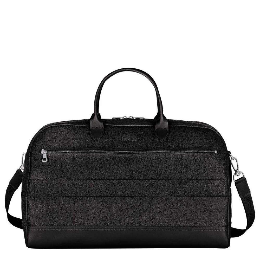 Longchamp Le Foulonné L Travel Bag Black - Leather Black Women Travel Bags - Image 4