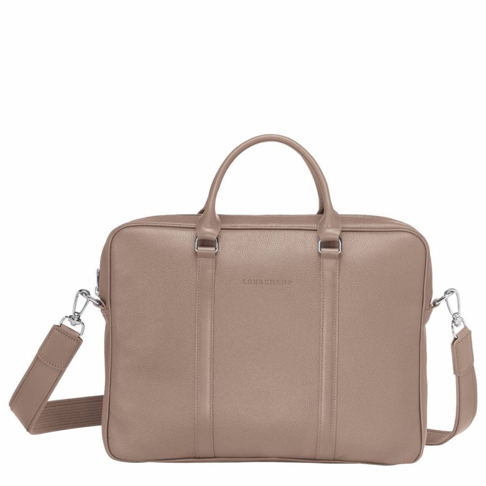 Longchamp Le Foulonné Xs Briefcase Turtledove - Leather Leather Bags Women Turtledove