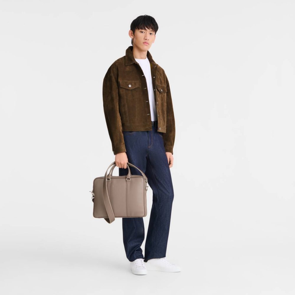 Longchamp Le Foulonné Xs Briefcase Turtledove - Leather Leather Bags Women Turtledove - Image 2
