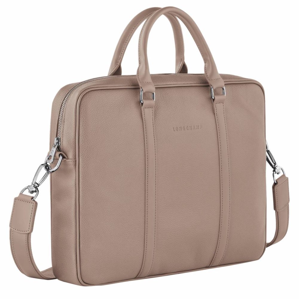 Longchamp Le Foulonné Xs Briefcase Turtledove - Leather Leather Bags Women Turtledove - Image 3