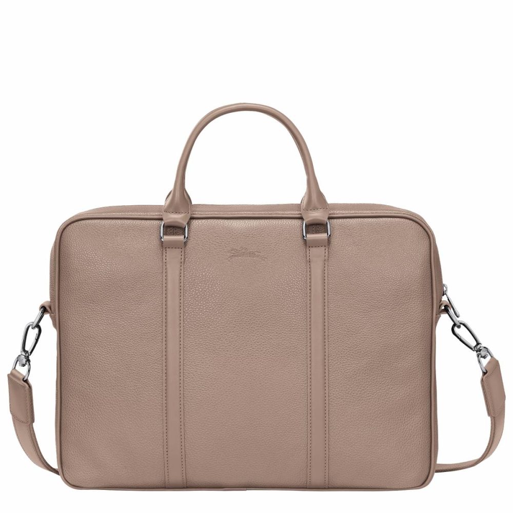 Longchamp Le Foulonné Xs Briefcase Turtledove - Leather Leather Bags Women Turtledove - Image 4