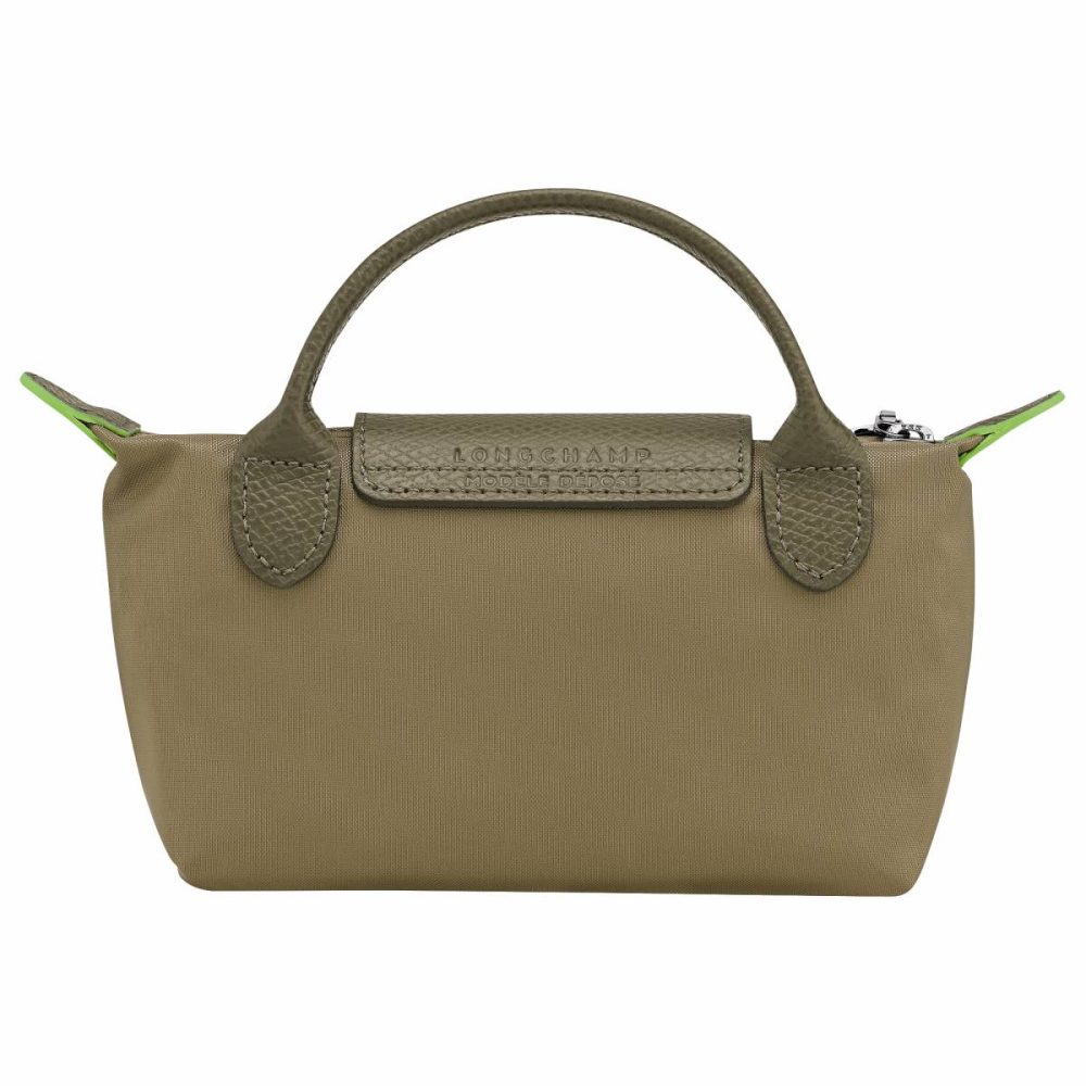 Longchamp Le Pliage Green Pouch With Handle Artichoke - Recycled Canvas Women Artichoke Pouches & Cases - Image 3