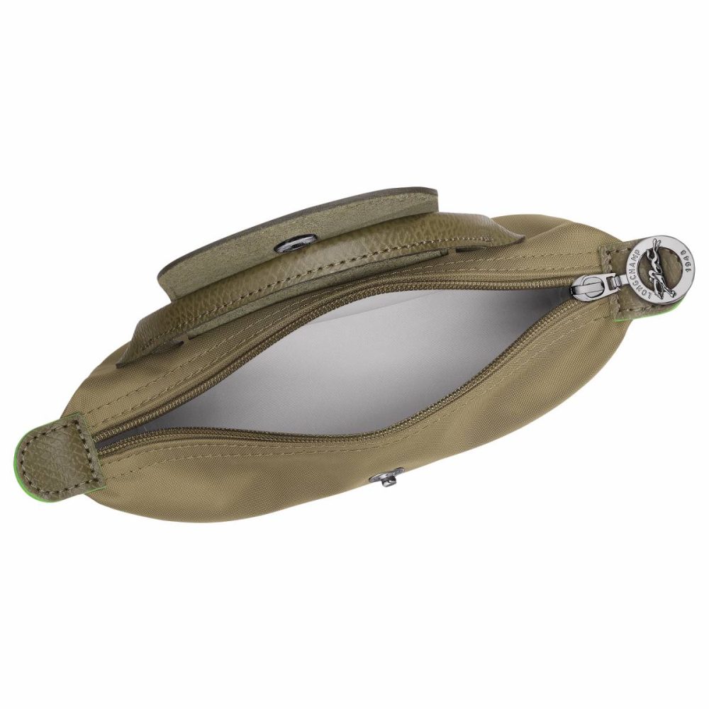 Longchamp Le Pliage Green Pouch With Handle Artichoke - Recycled Canvas Women Artichoke Pouches & Cases - Image 4