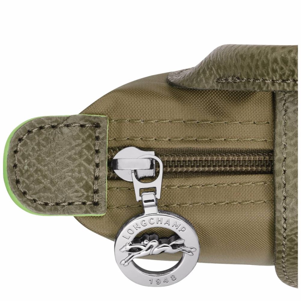 Longchamp Le Pliage Green Pouch With Handle Artichoke - Recycled Canvas Women Artichoke Pouches & Cases - Image 5