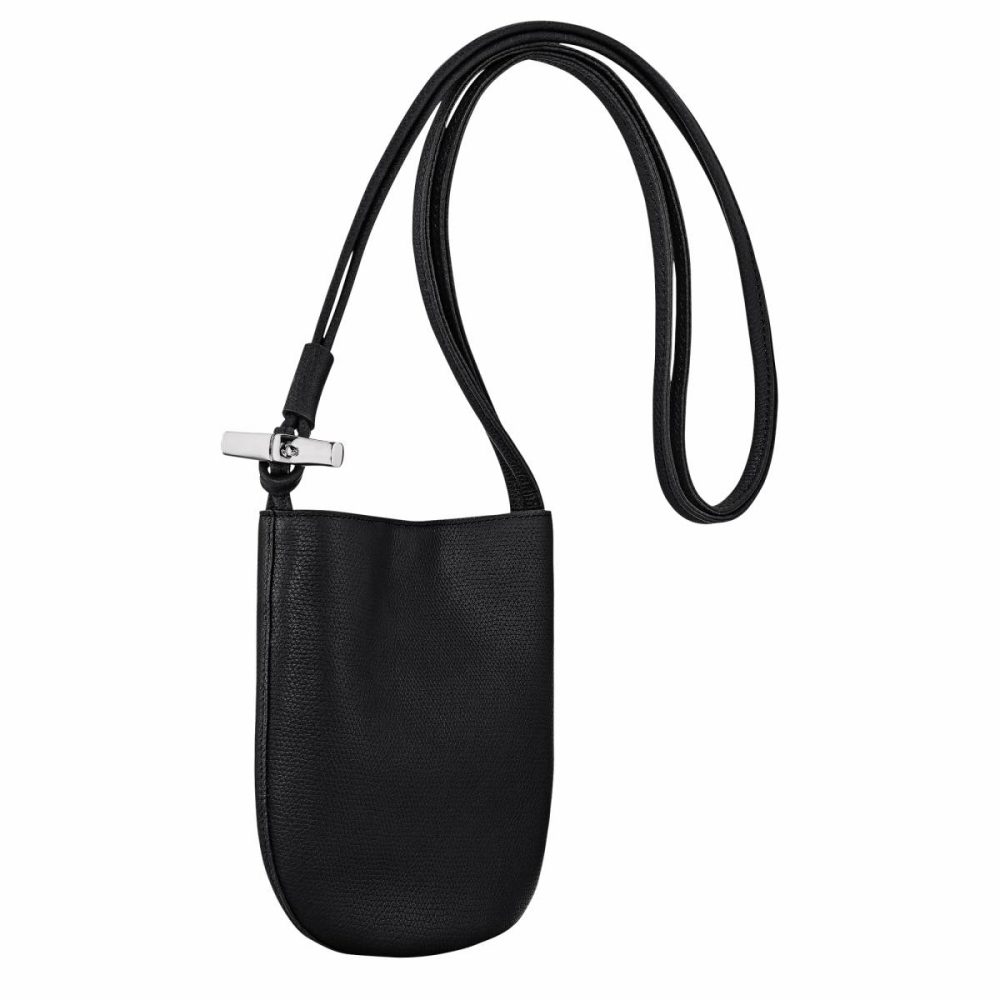 Longchamp Le Roseau S Crossbody Bag Black - Leather Leather Bags Women Black - Image 3