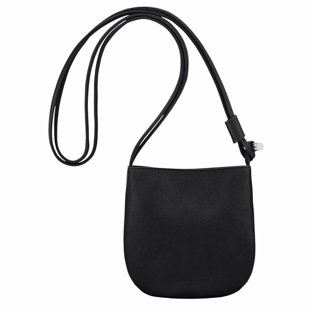 Longchamp Le Roseau S Crossbody Bag Black - Leather Leather Bags Women Black - Image 4