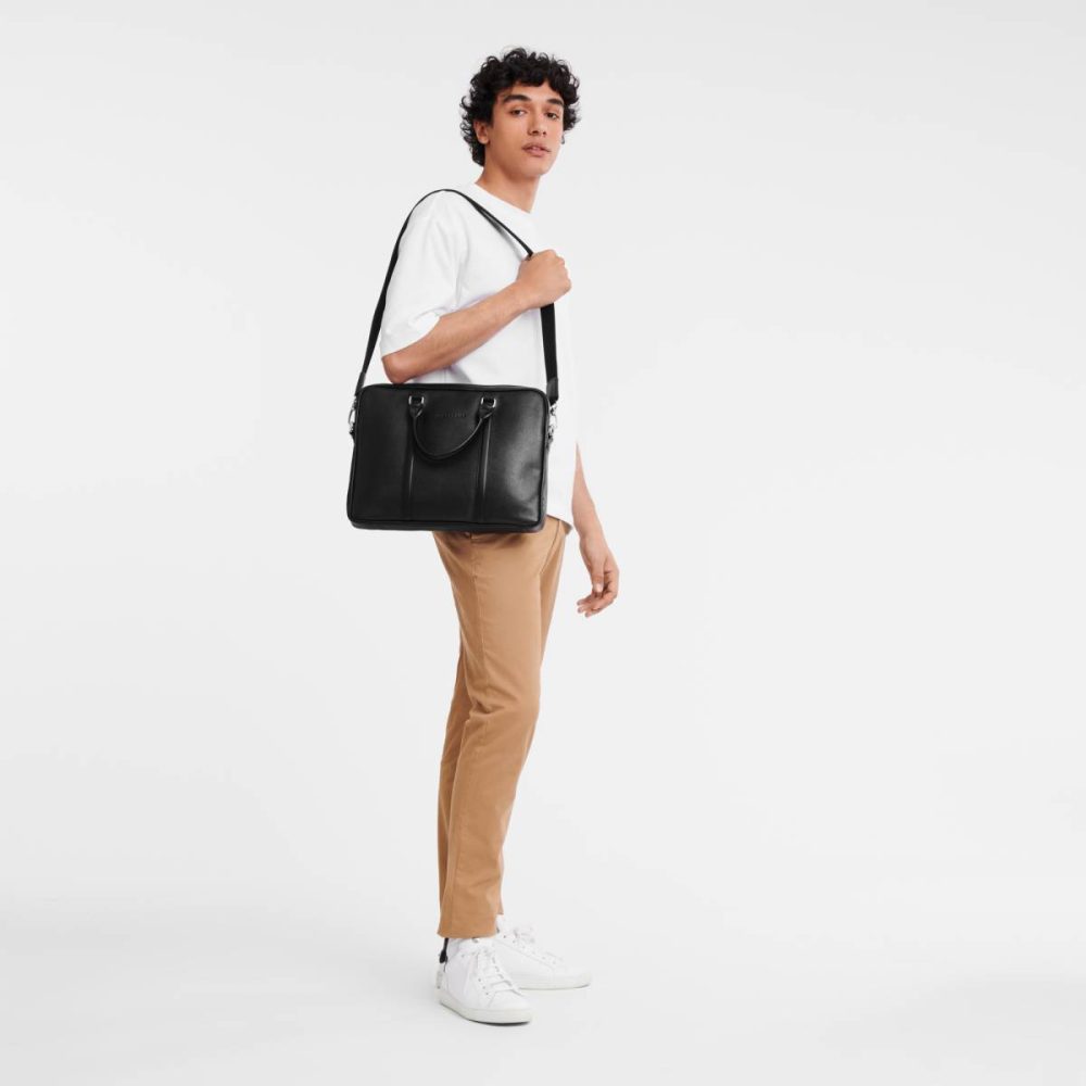 Longchamp Leather Bags Women Black Le Foulonné Xs Briefcase Black - Leather - Image 2