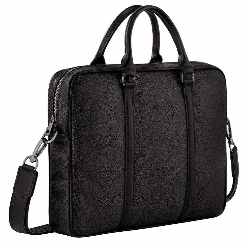 Longchamp Leather Bags Women Black Le Foulonné Xs Briefcase Black - Leather - Image 3
