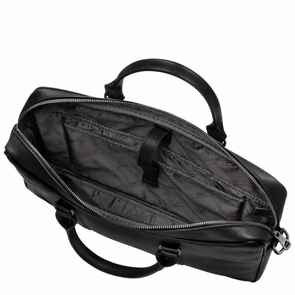 Longchamp Leather Bags Women Black Le Foulonné Xs Briefcase Black - Leather - Image 5