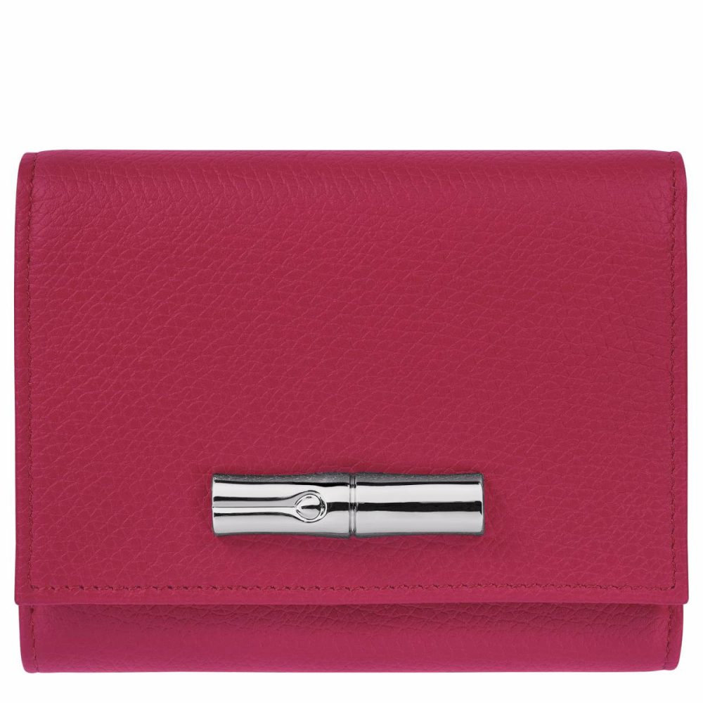 Longchamp Leather Wallets Le Roseau Wallet Beetroot - Leather Women Beetroot