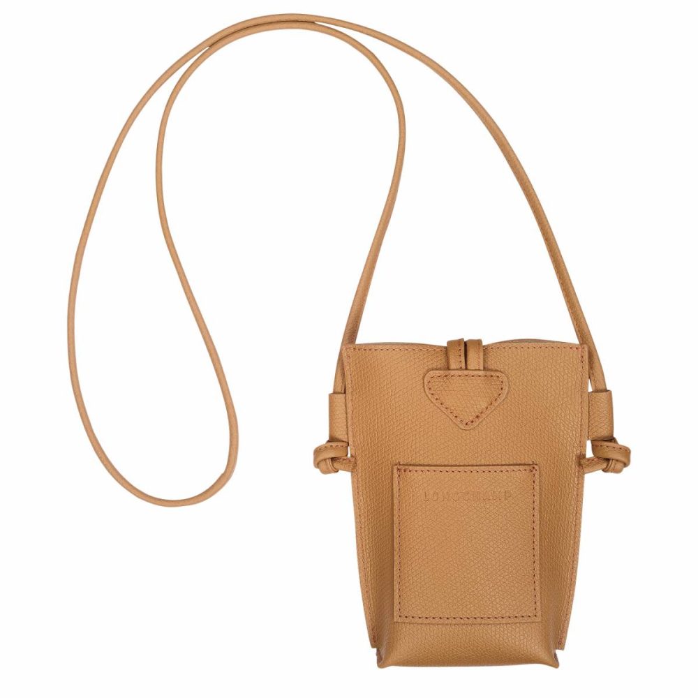Longchamp Phone Cases Women Le Roseau Phone Case Walnut - Leather Walnut - Image 4