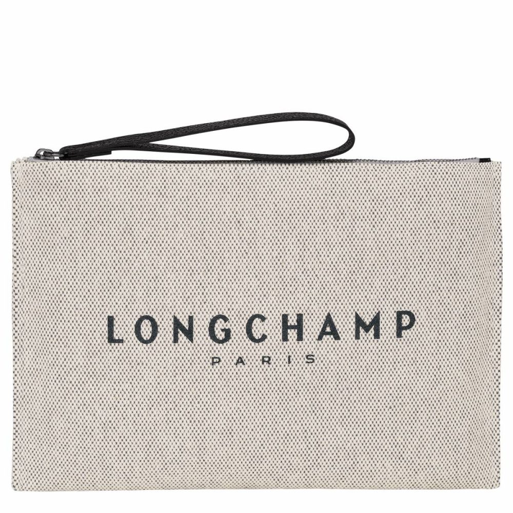 Longchamp Pouches & Cases Women Ecru Essential Pouch Ecru - Canvas