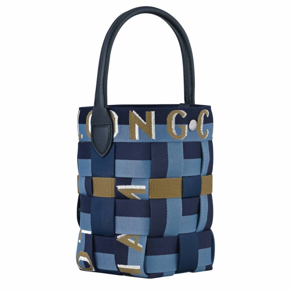 Longchamp Re-Play Xs Bucket Bag Navy/Thunderstorm - Canvas Women Mini Bags Navy/Thunderstorm - Image 2