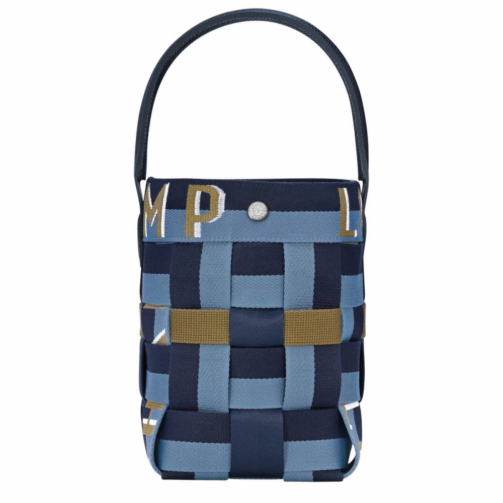 Longchamp Re-Play Xs Bucket Bag Navy/Thunderstorm - Canvas Women Mini Bags Navy/Thunderstorm - Image 3