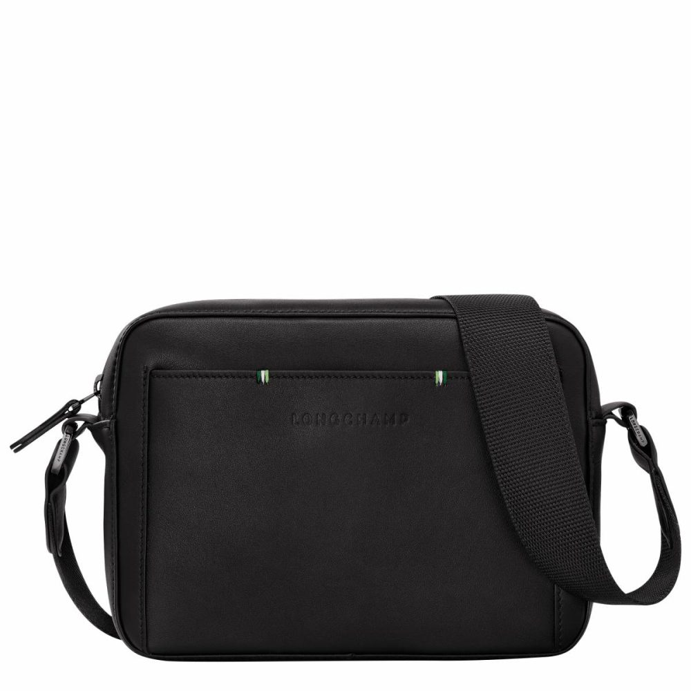 Longchamp Sur Seine Camera Bag Black - Leather Leather Bags Black Men