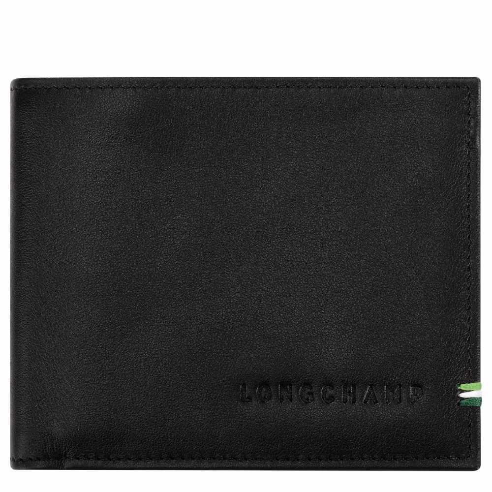 Longchamp Sur Seine Wallet Black - Leather Black Men Leather Wallets