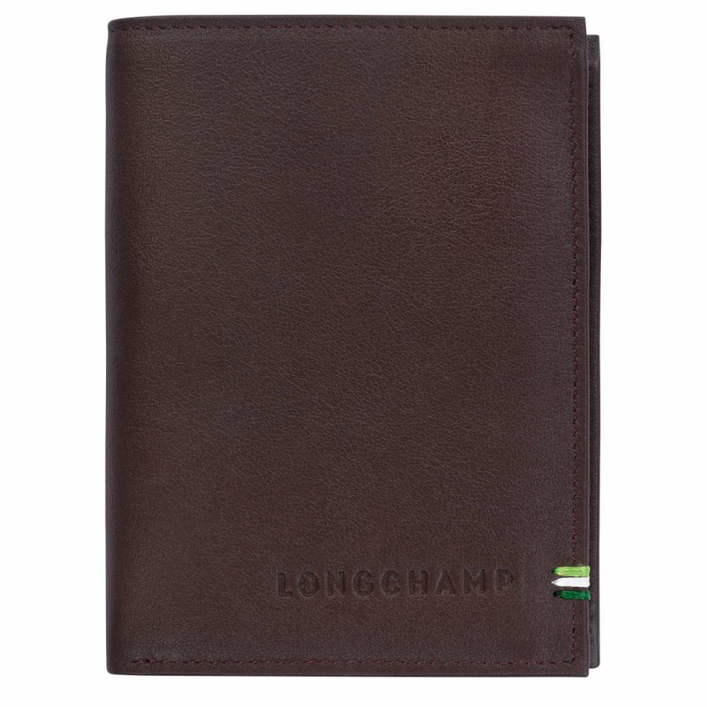 Longchamp Sur Seine Wallet Mocha - Leather Men Mocha Leather Wallets